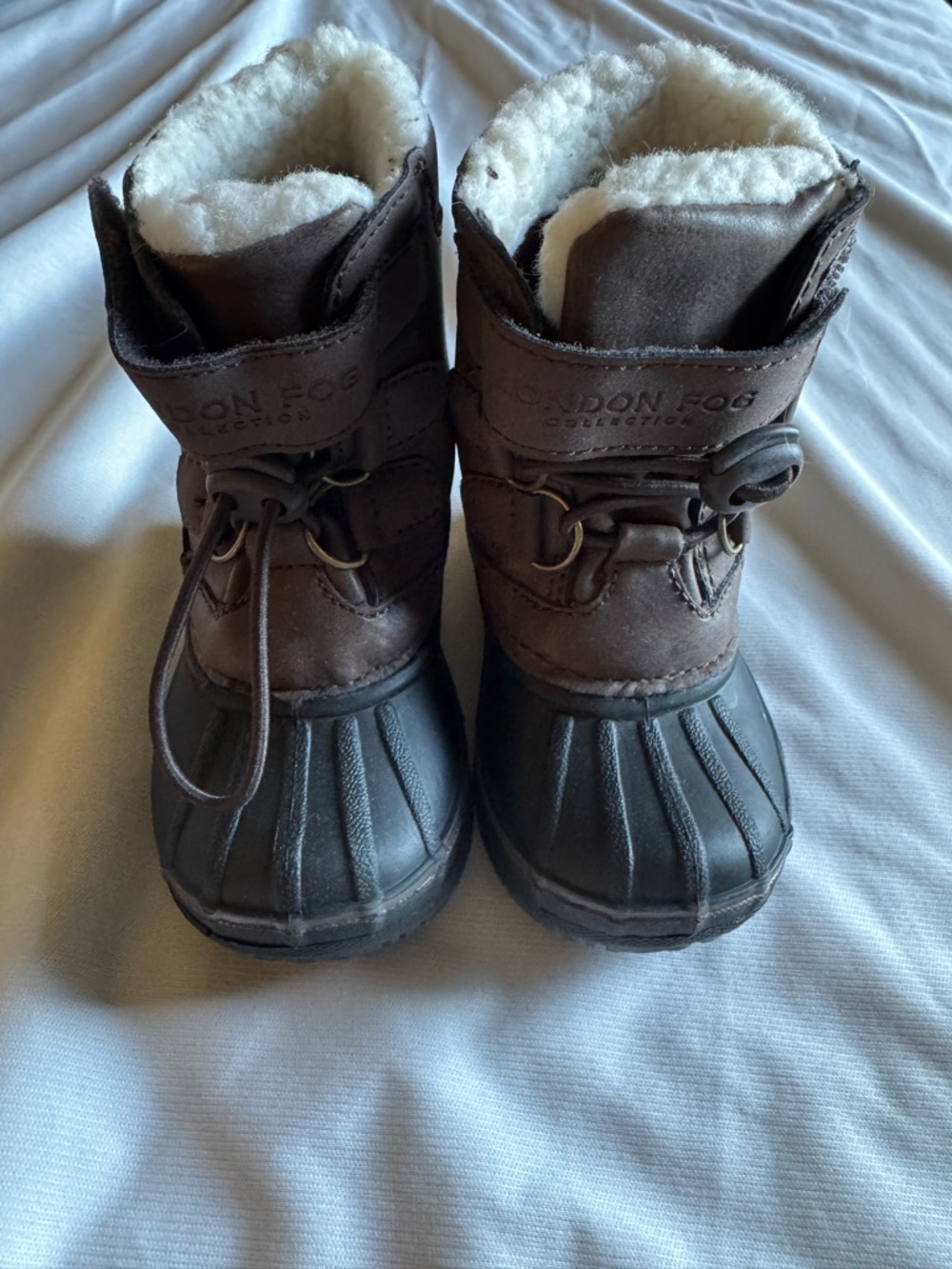 London Fog Kids Brown and Black Insulated Rain & Snow Boots